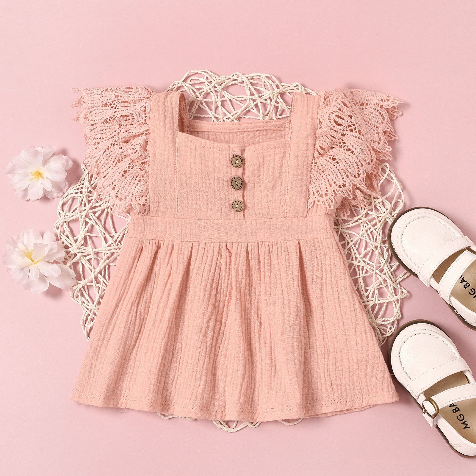 Spring Infant Children's Solid Color Sleeveless Dress