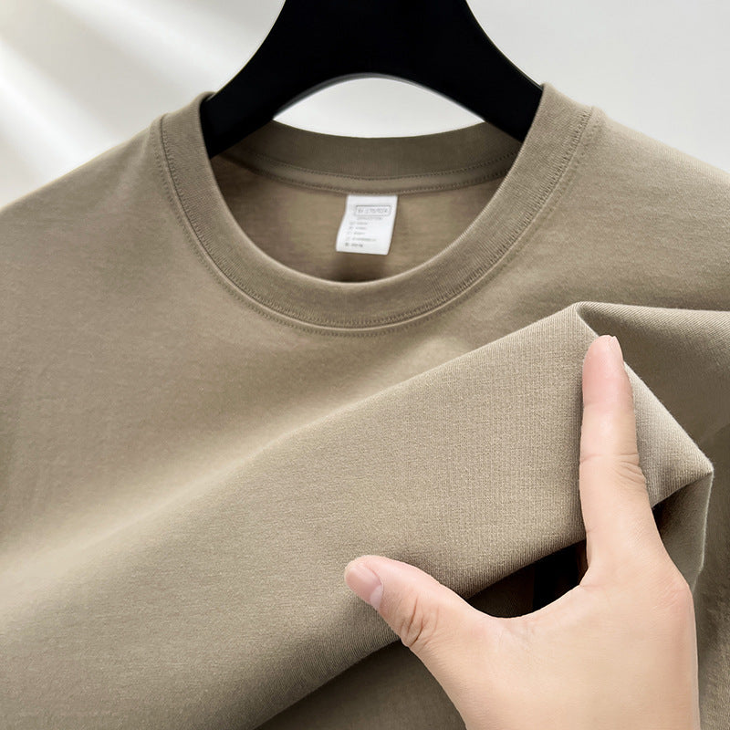 Summer New Drop Shoulder Solid Color Thin Men's T-shirt