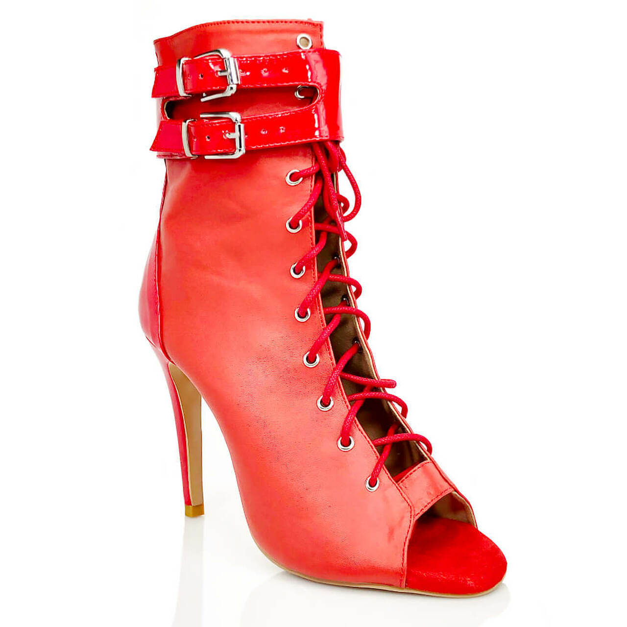 Female Fashion High Heel Open Finger Lace-up High Top Ankle Boots