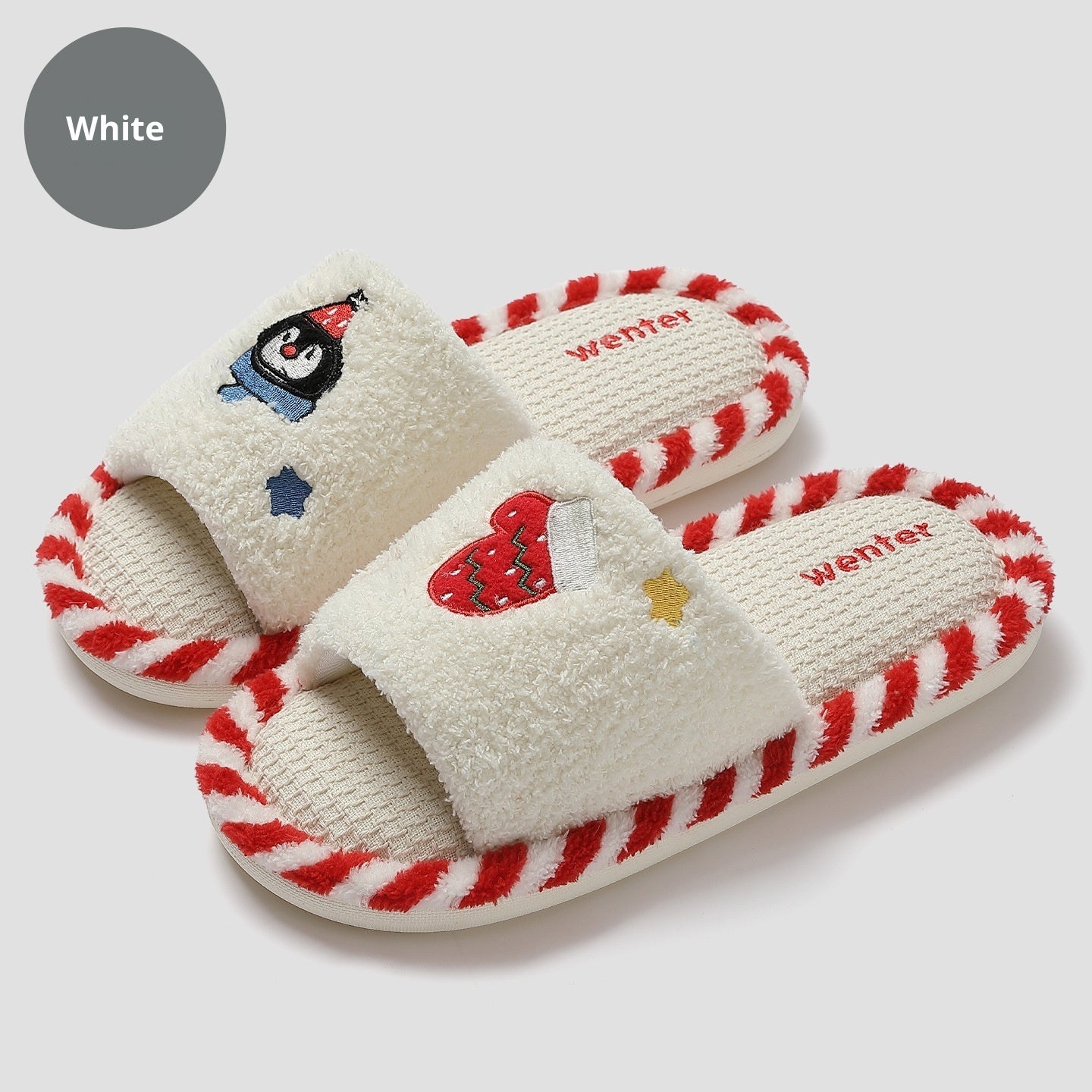 Breathable Sweat-absorbent Home Indoor Cotton Wear-resistant Fluffy Slippers Wholesale