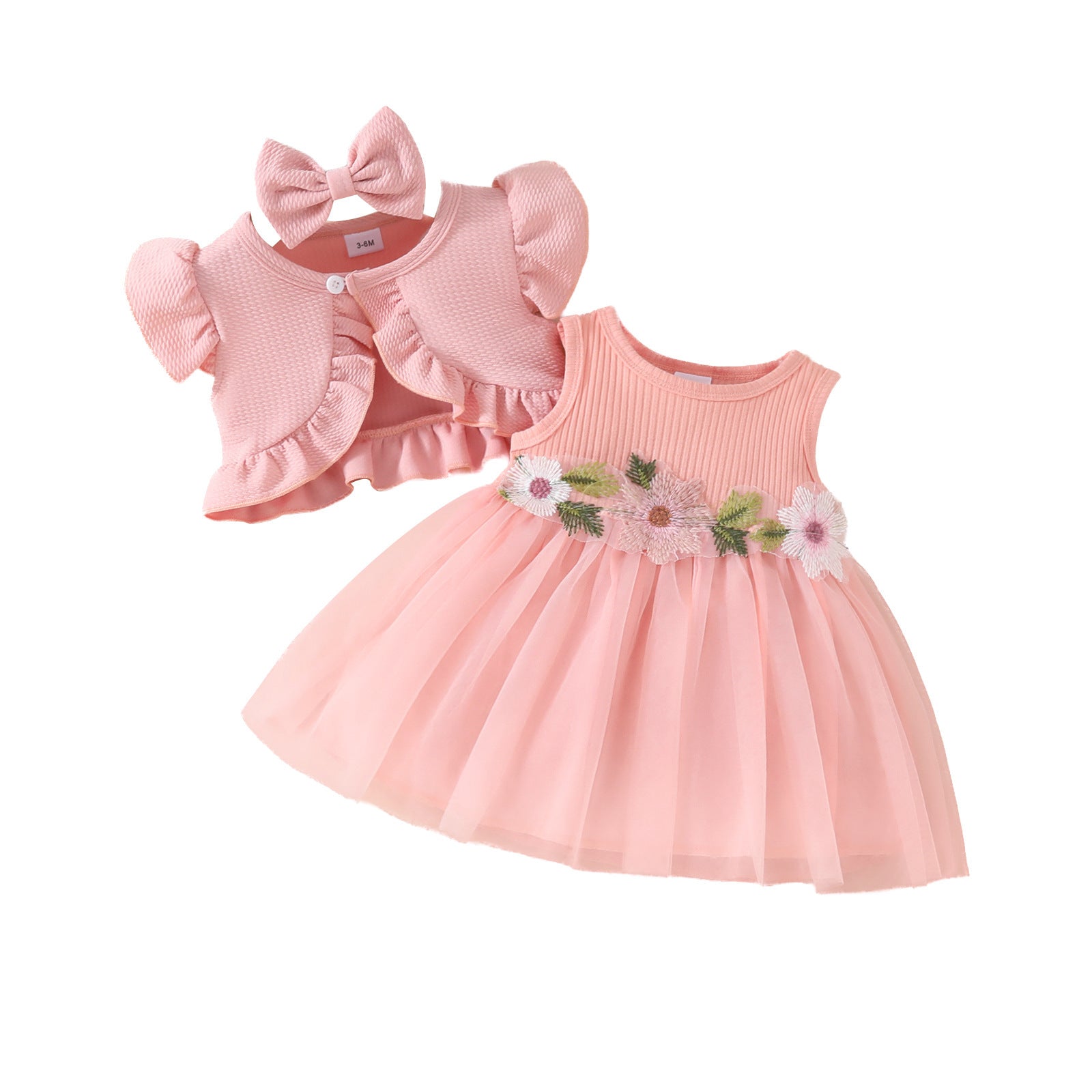 Girls' Sleeveless Short Top Mesh Dress (Available )