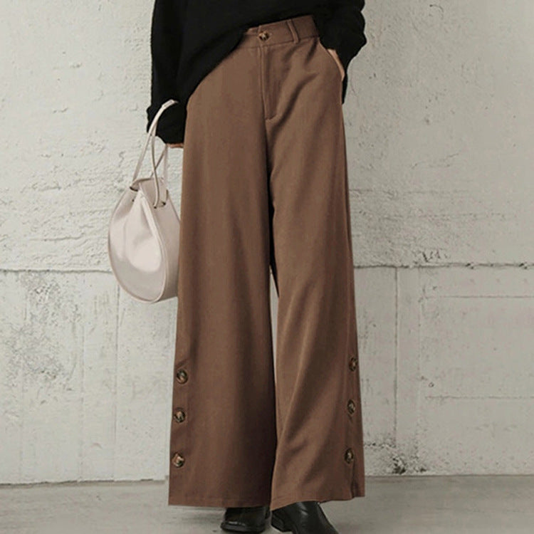 High-waisted Trousers Loose-fit Urban Casual Sports Pants