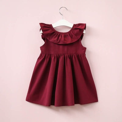 Ruffled lace bow dress
