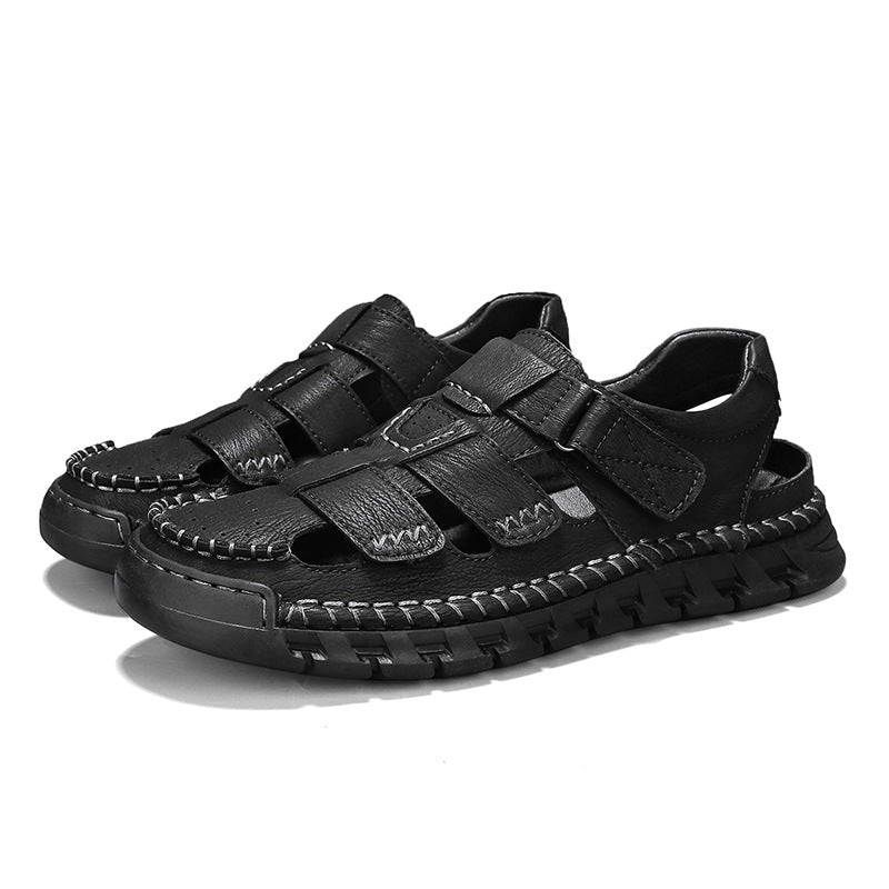 Men's Simple All-match Leather Non-slip Sandals   (Available)