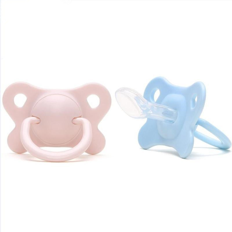 Pacifier Sleeping Baby Pacifier Newborn Silicone Pacifier Super Soft Flat Head  (Available)