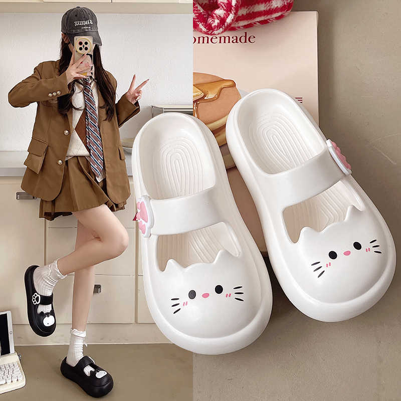 Indoor Home Thick-soled Non-slip Cartoon Closed-toe Slippers