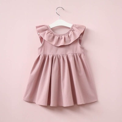 Ruffled lace bow dress