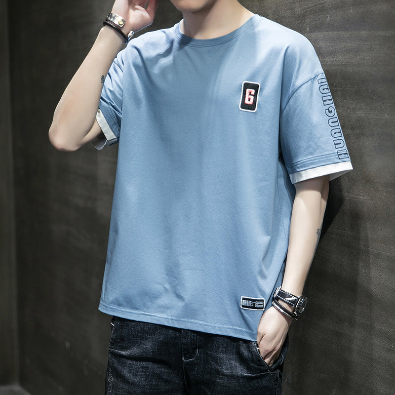 Men's cotton casual short sleeve T-shirt