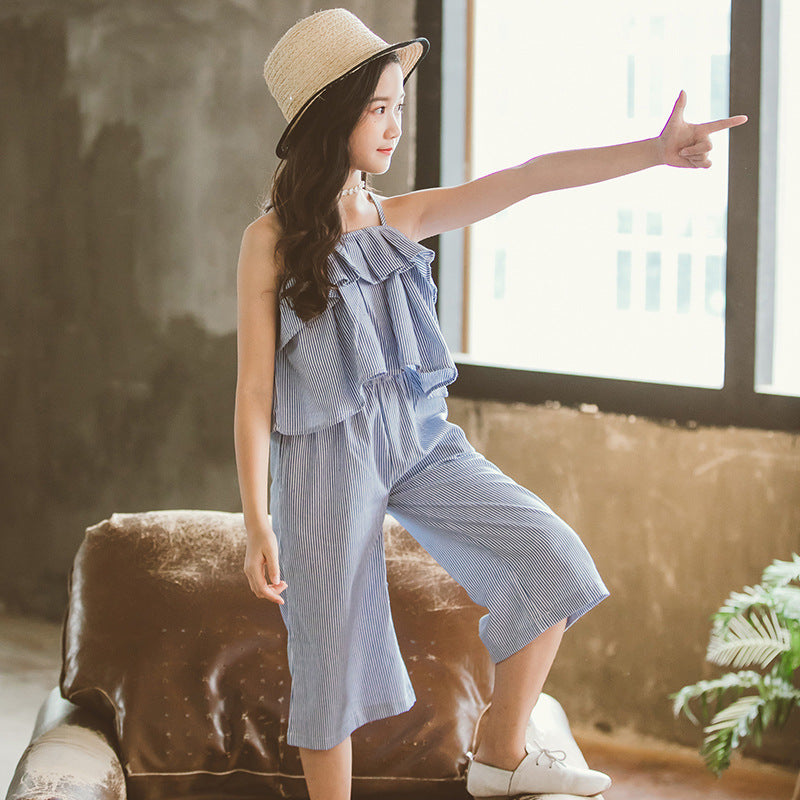 Wide Leg Pants Two-Piece Children's Western Style Suit