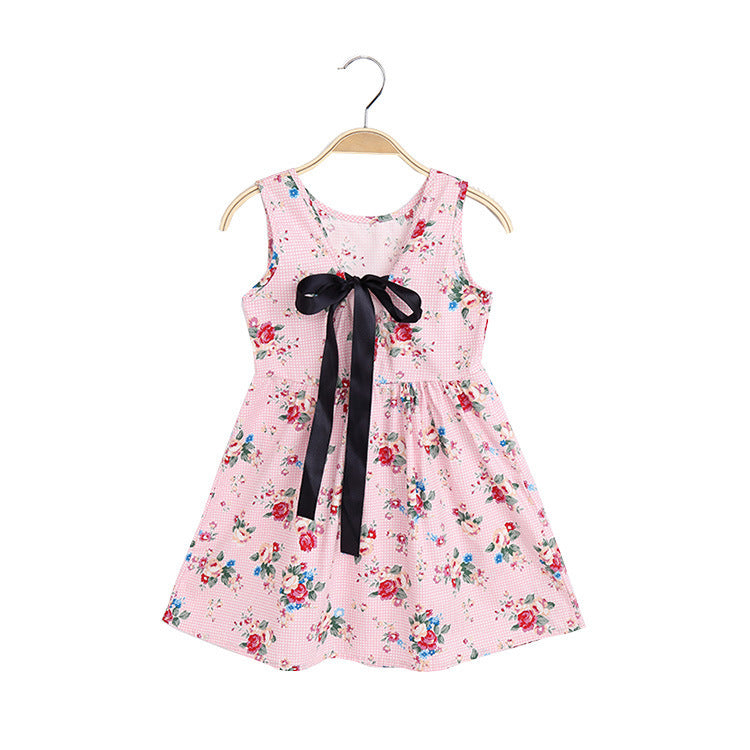 Girls Cotton Sleeveless Cartoon Animal Vest Dress