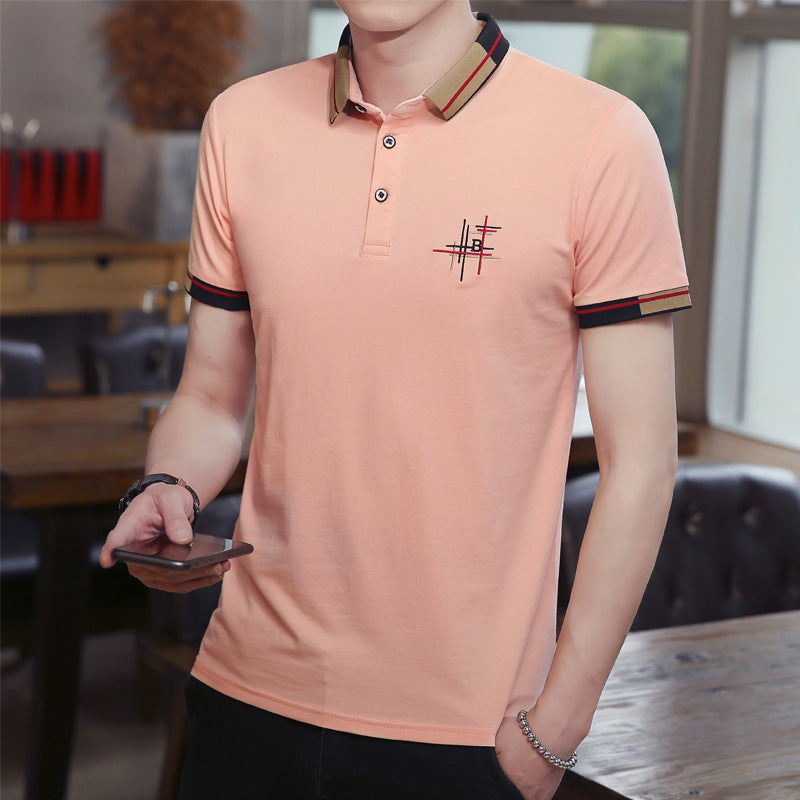 Lapel T Shirt Short Sleeved Summer Men's Polo Shirt