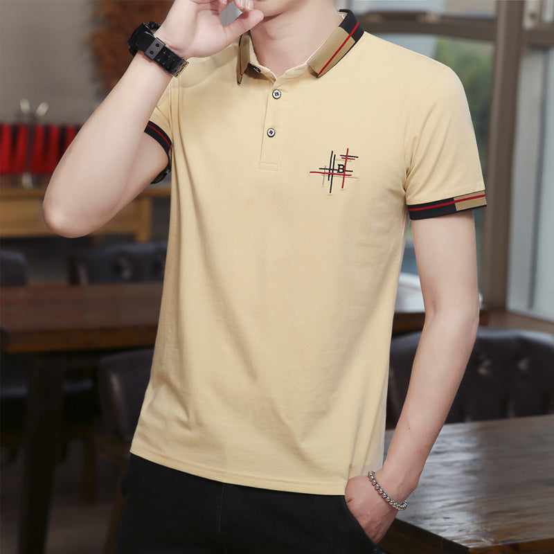 Lapel T Shirt Short Sleeved Summer Men's Polo Shirt