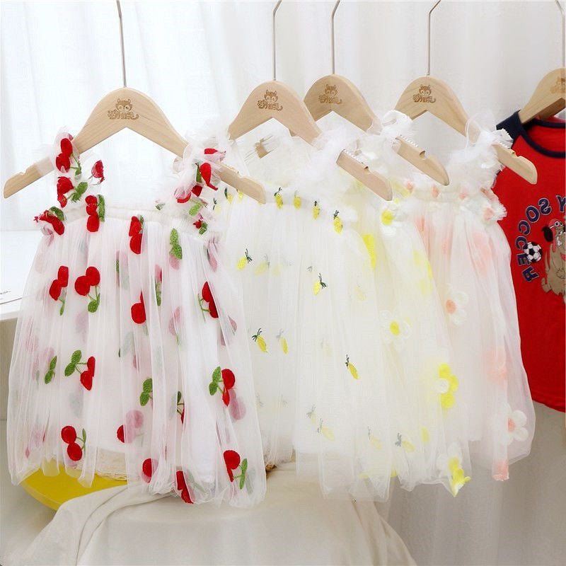 Baby Girl Sling Net Yarn Dress Tutu Skirt