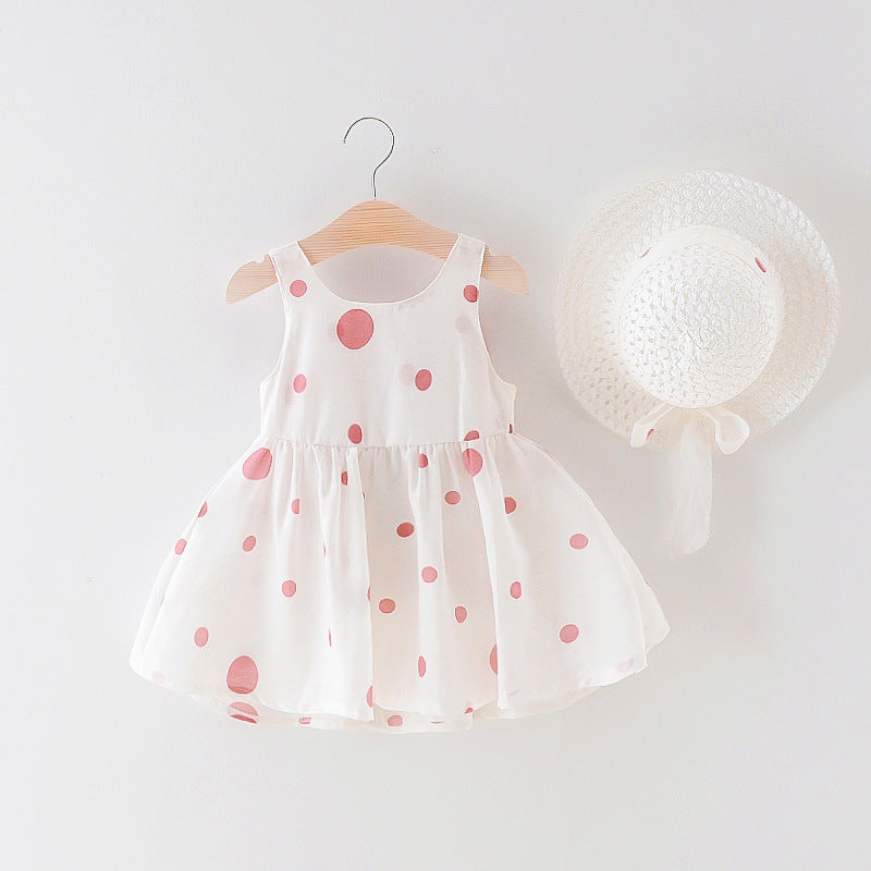Girls Sleeveless Dress Children Bow
