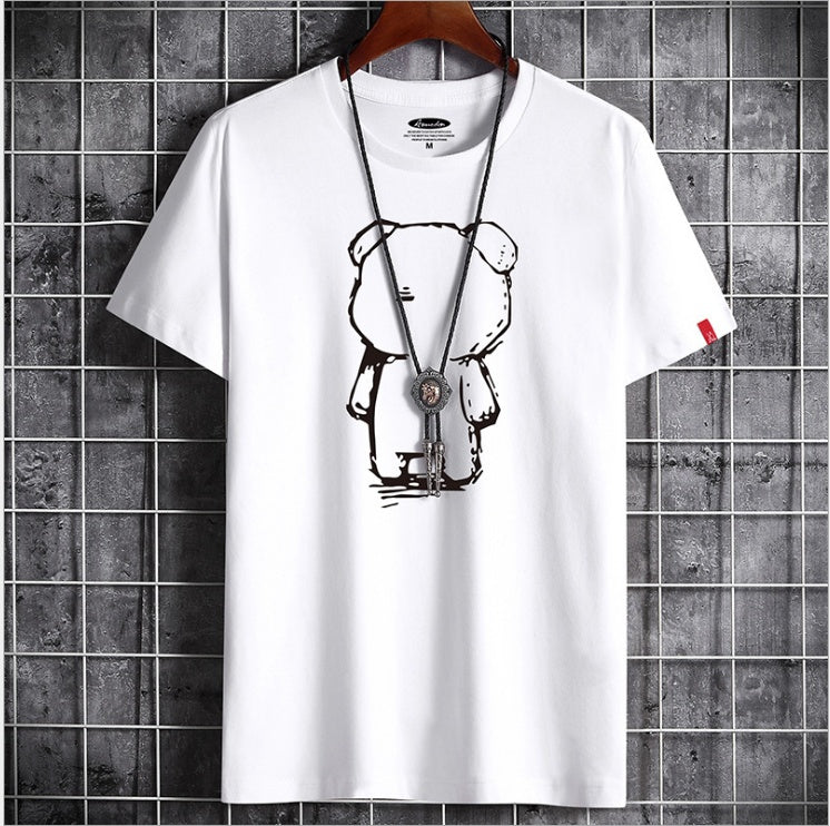Mens Casual Bear Anime T Shirt