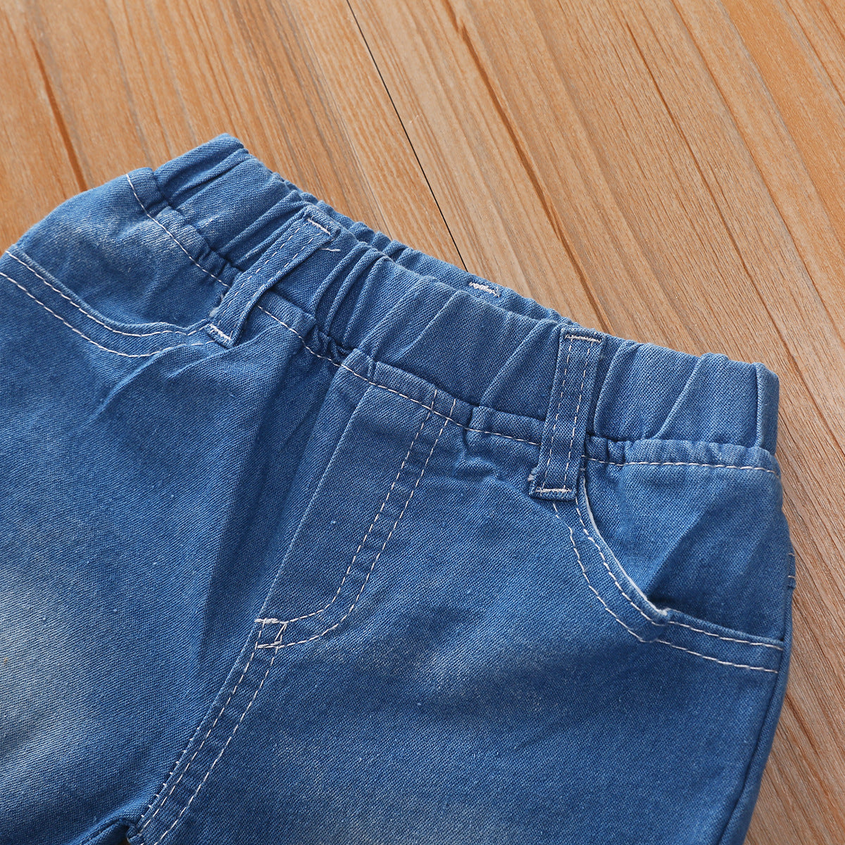 Girls' cotton solid color collar lace fly sleeves