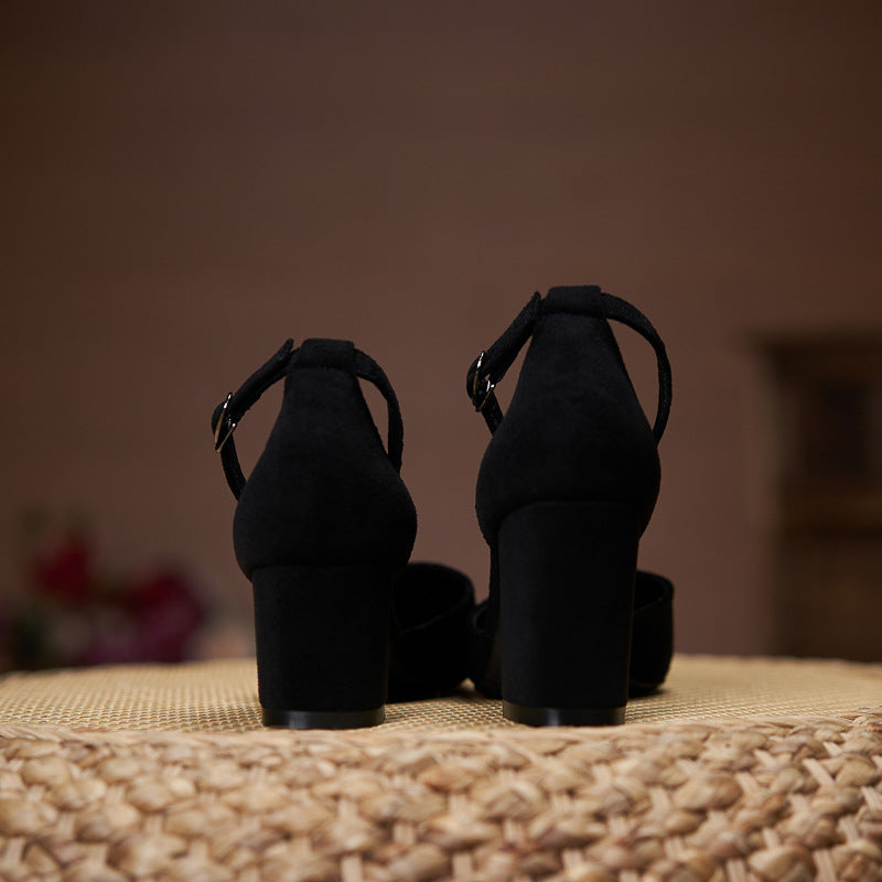 Women's All-match Casual Large Size Hollow High Heels