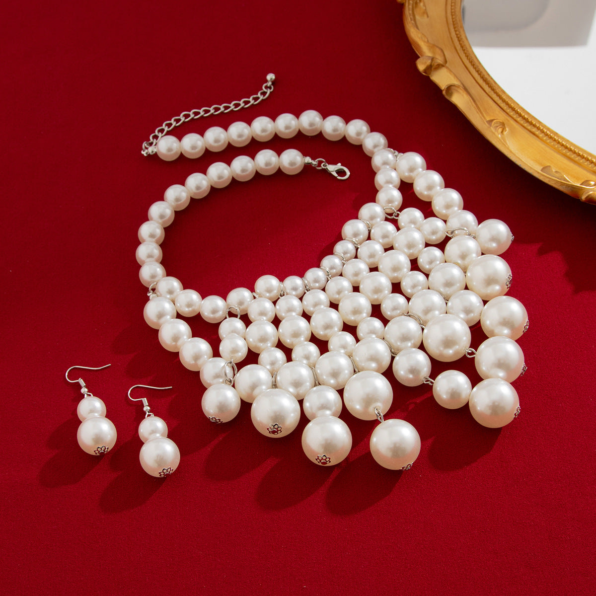 Personalized Pearl Tassel Necklace Set