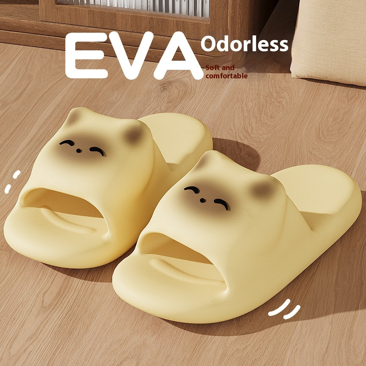 Cartoon Kitten Women's Soft Bottom Non-slip Eva Slippers