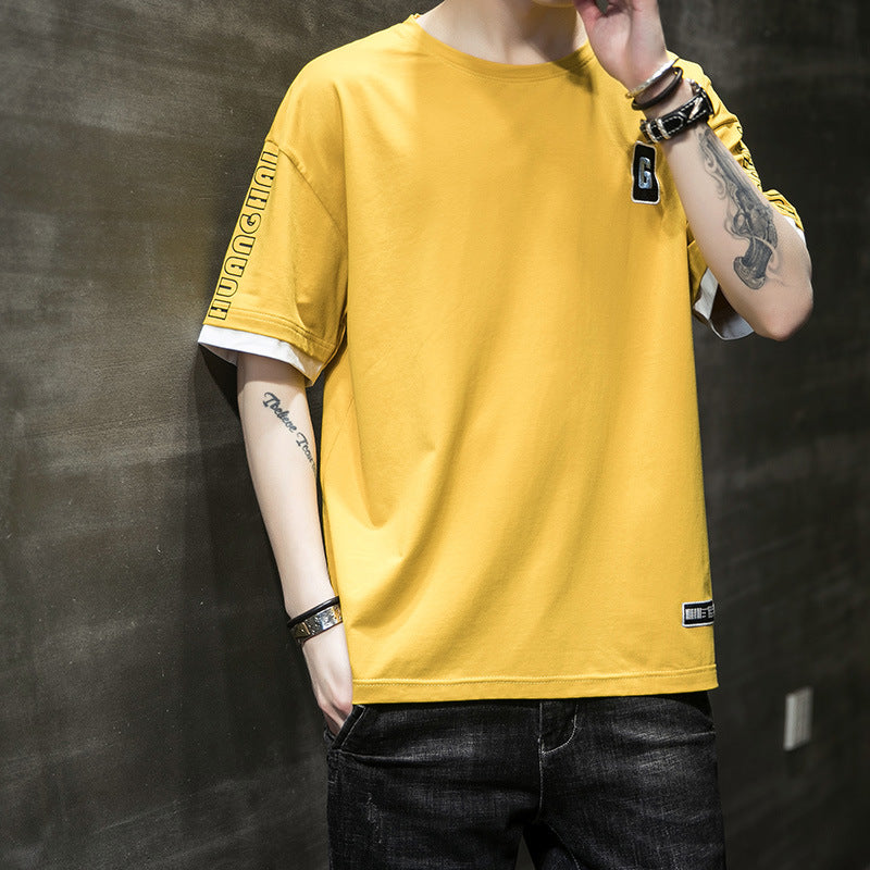 Men's cotton casual short sleeve T-shirt