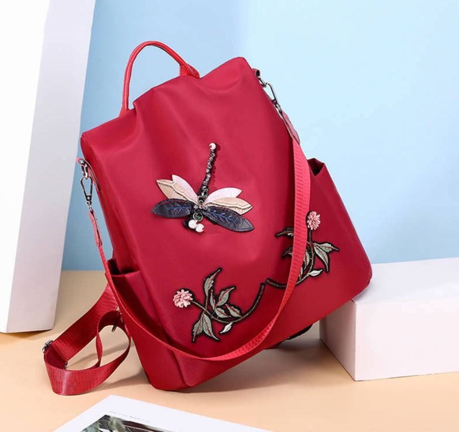 Oxford cloth embroidered backpack