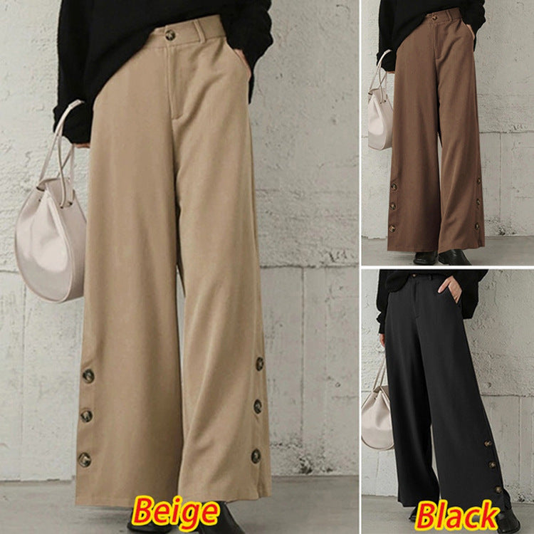 High-waisted Trousers Loose-fit Urban Casual Sports Pants