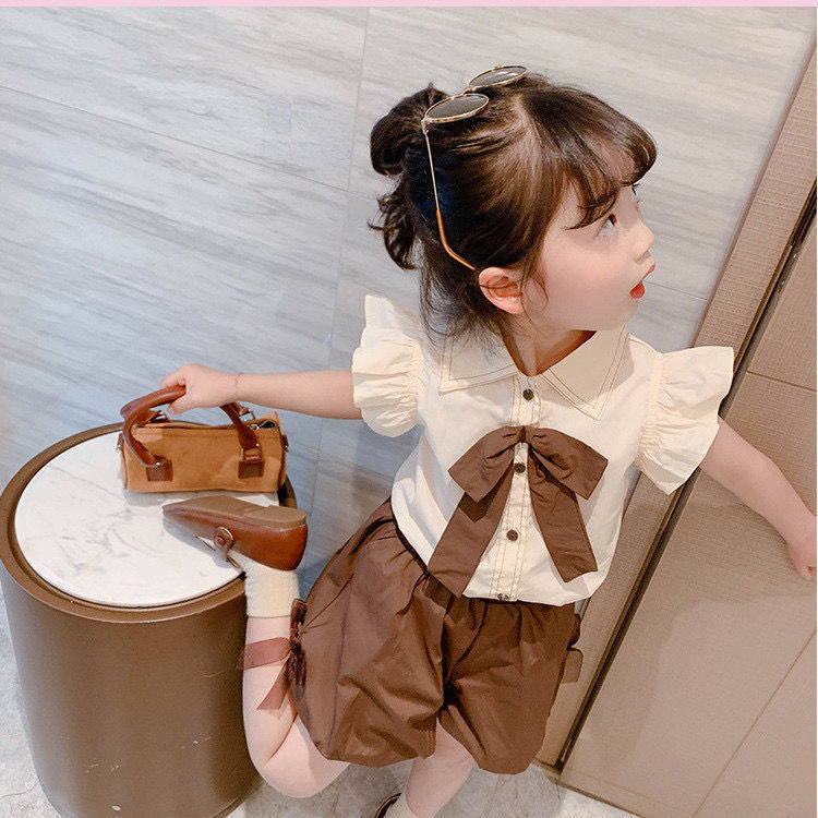 Summer Flying Sleeve Shirt Bud-shaped Pants Western Style Two-piece Suit