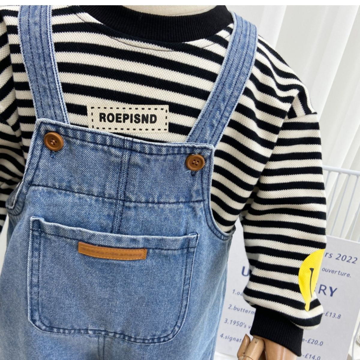 Children's Popular Denim Simple Suspender Pants