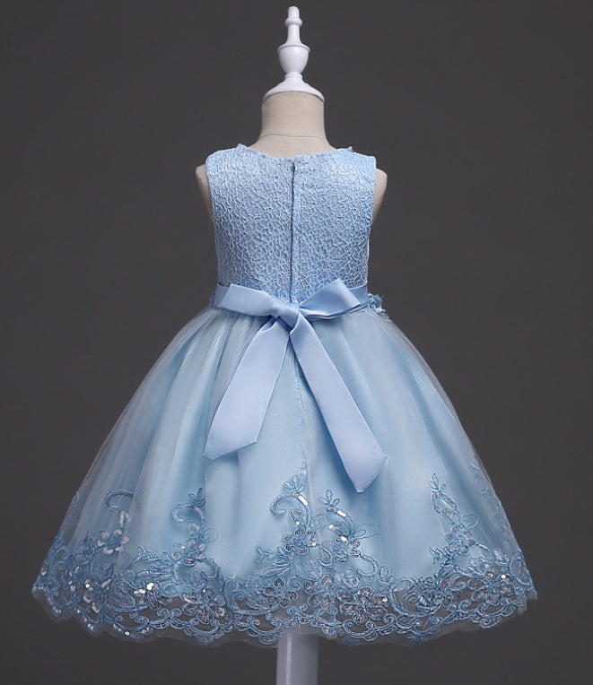 spring and summer girls princess dress wedding dress flower girl dress in the children's dress show birthday pettiskirt
