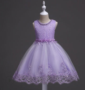 spring and summer girls princess dress wedding dress flower girl dress in the children's dress show birthday pettiskirt