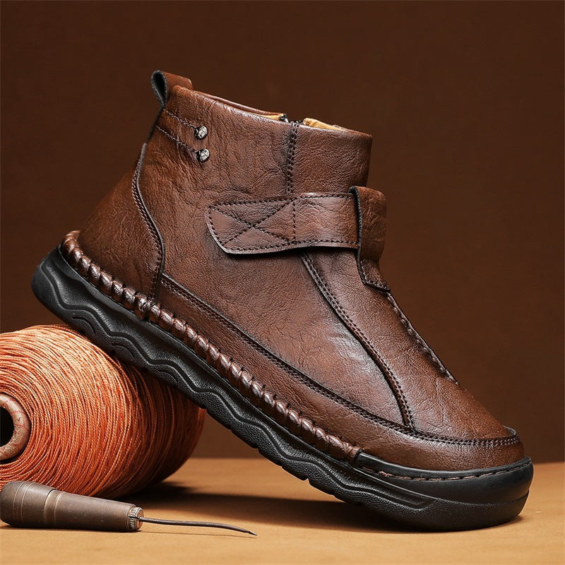 High-top Men's Boots Ankle Leisure Cargo Mid-top Leather