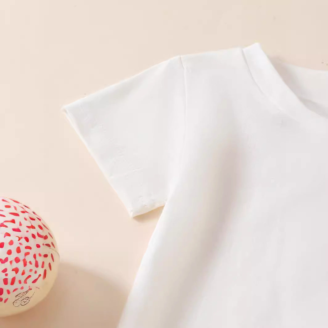 Summer Boys' And Kids' Popular Short Top Plaid Shorts Two-piece Set