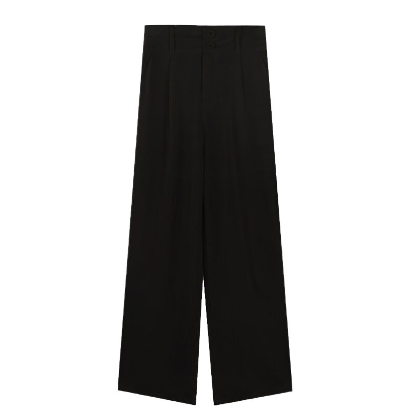 White Pants Women's High Waist Drape Suit Wide Leg Pants