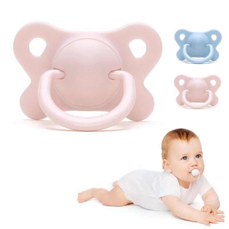 Pacifier Sleeping Baby Pacifier Newborn Silicone Pacifier Super Soft Flat Head  (Available)