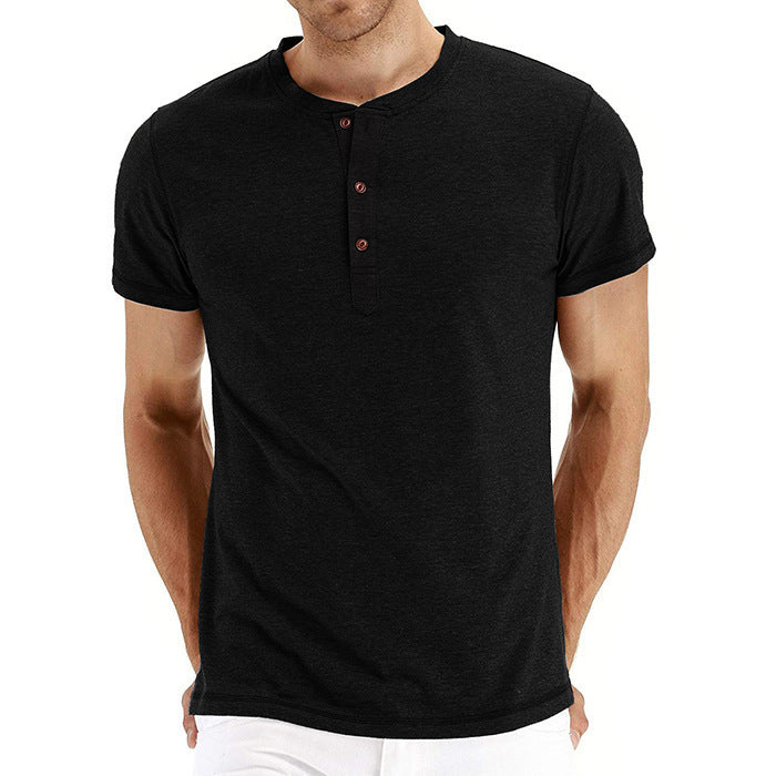 Men's Casual Solid Color Short-sleeved T-shirt