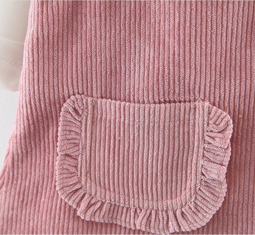 Two-piece embroidered fleece skirt