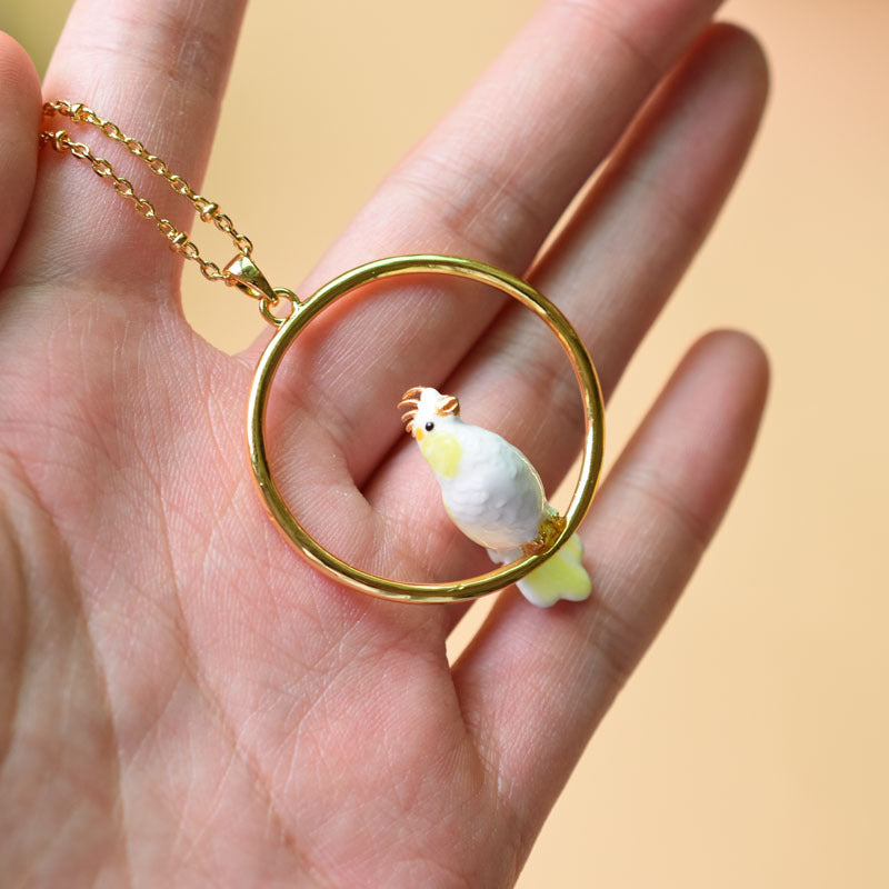 Women's Enamel Bird Stud Necklace Set