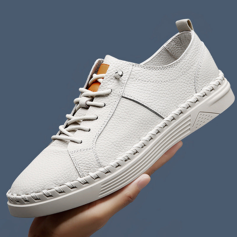 First Layer Soft Cowhide Men's Sneakers Breathable Sweat Absorbing