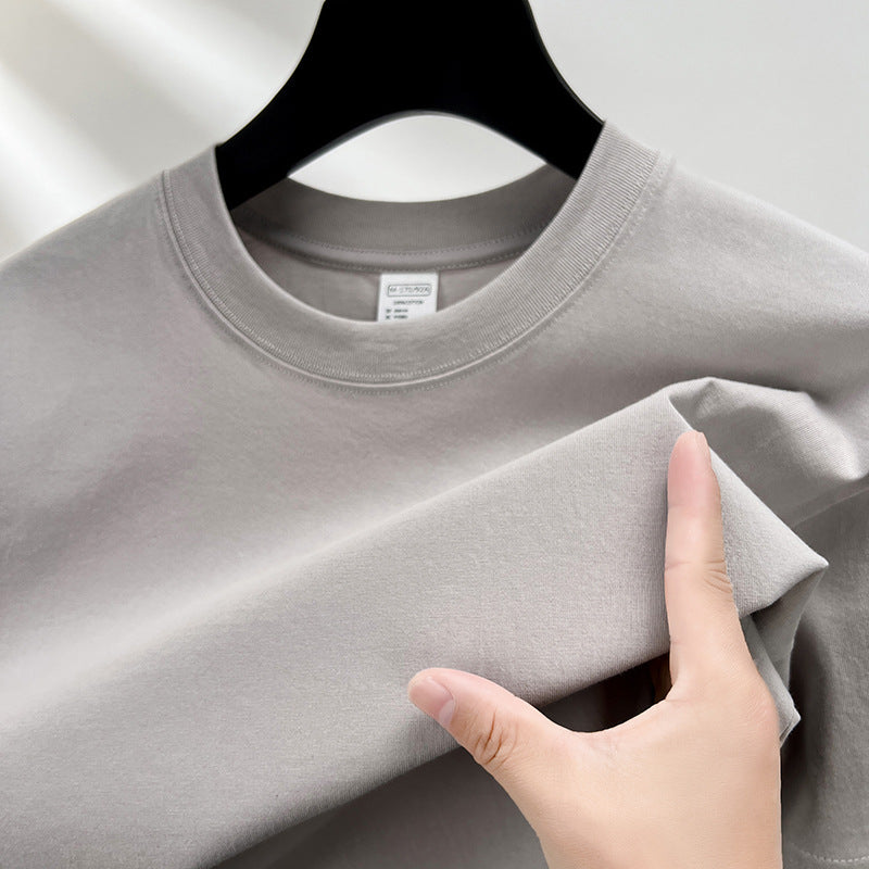 Summer New Drop Shoulder Solid Color Thin Men's T-shirt