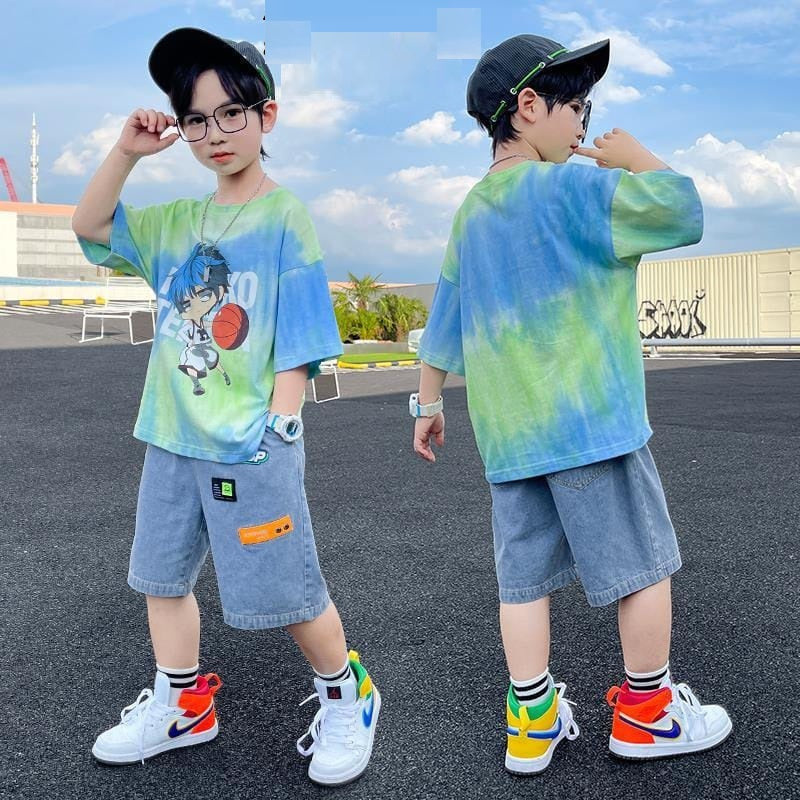 New Kid Handsome Fashionable Short Sleeve Two-Piece Set Spring Children's Clothing (Copy)