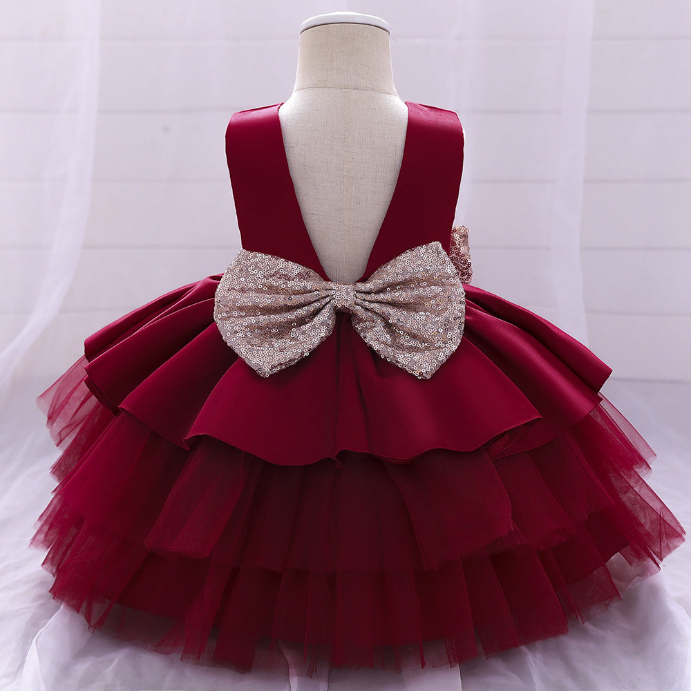 Mesh puffy princess cake dress