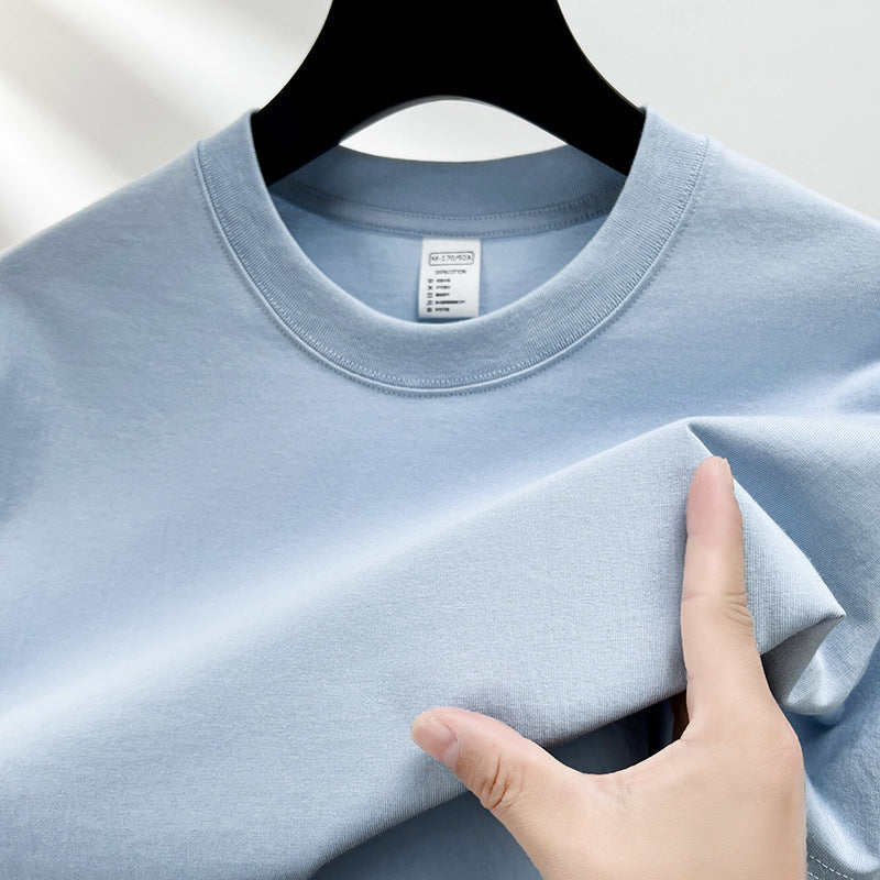 Summer New Drop Shoulder Solid Color Thin Men's T-shirt