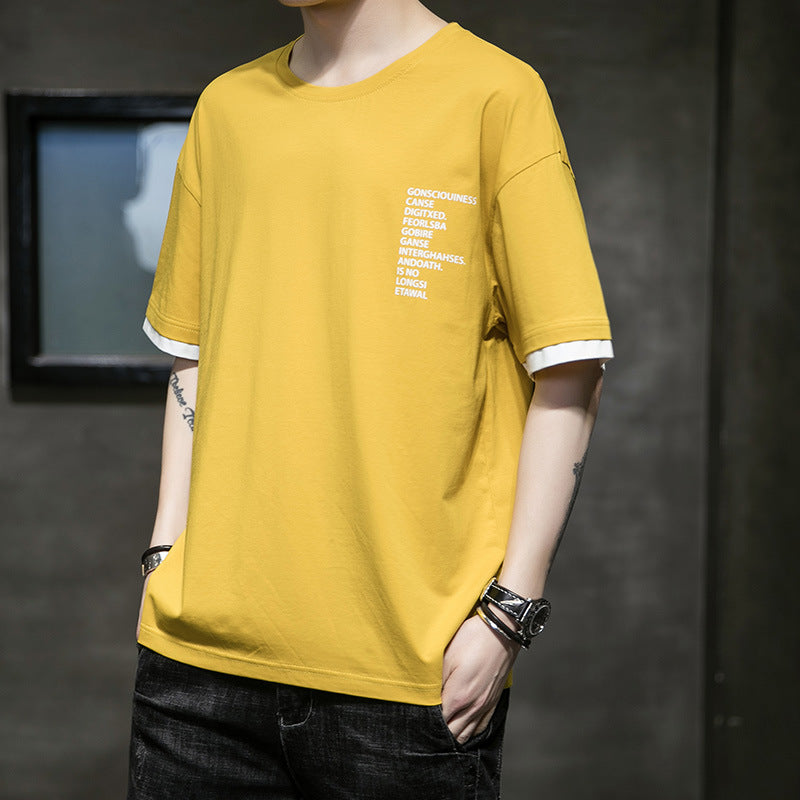 Men's cotton casual short sleeve T-shirt