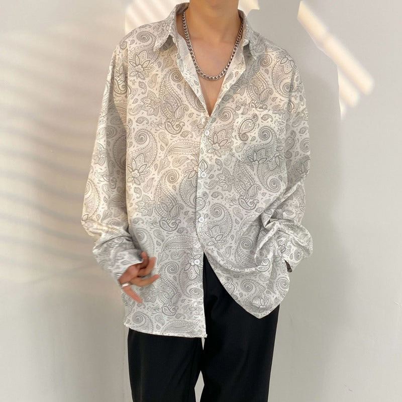 Mens Temperament Fashion Casual Printed Shirt (Available)