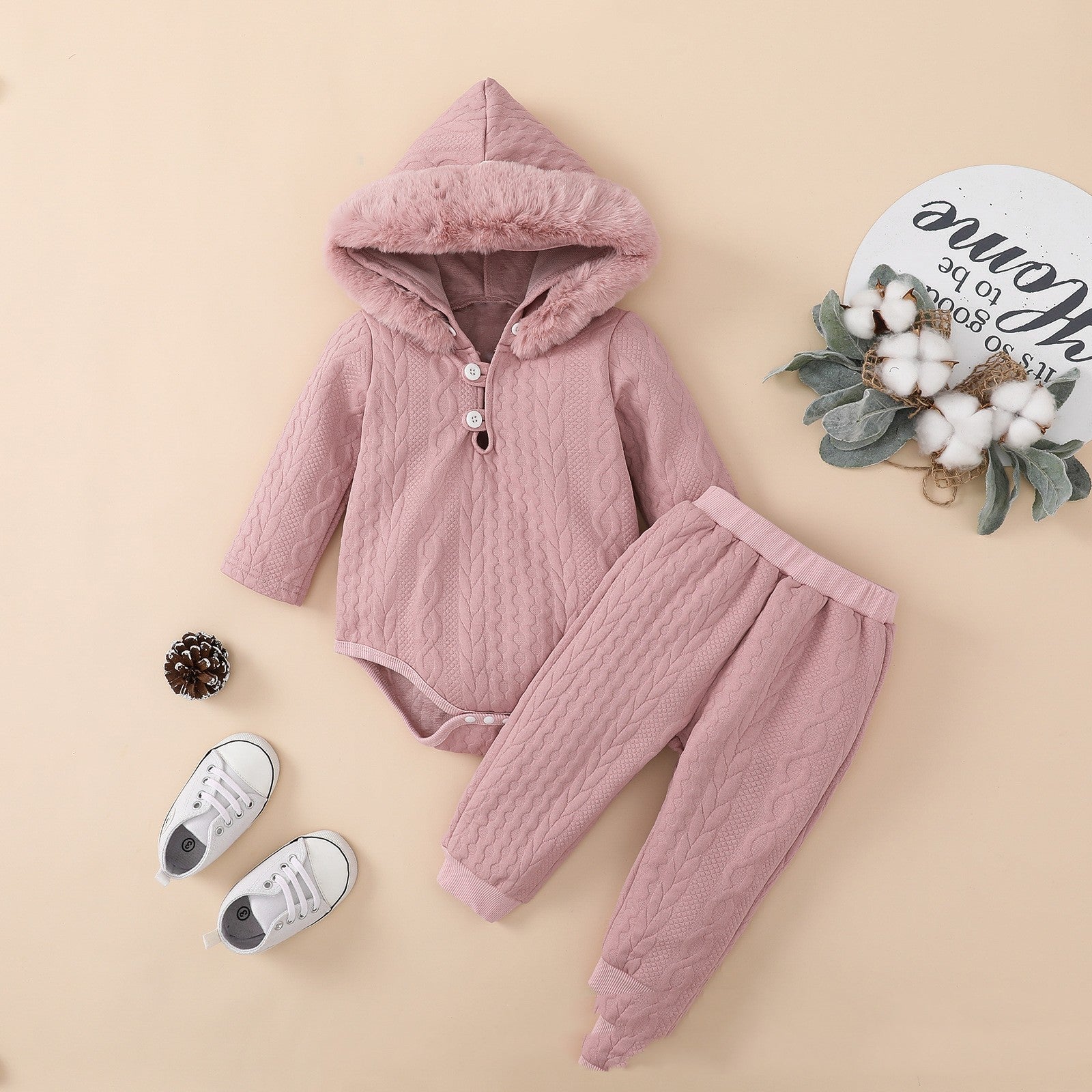 Winter Hooded Two Piece Romper