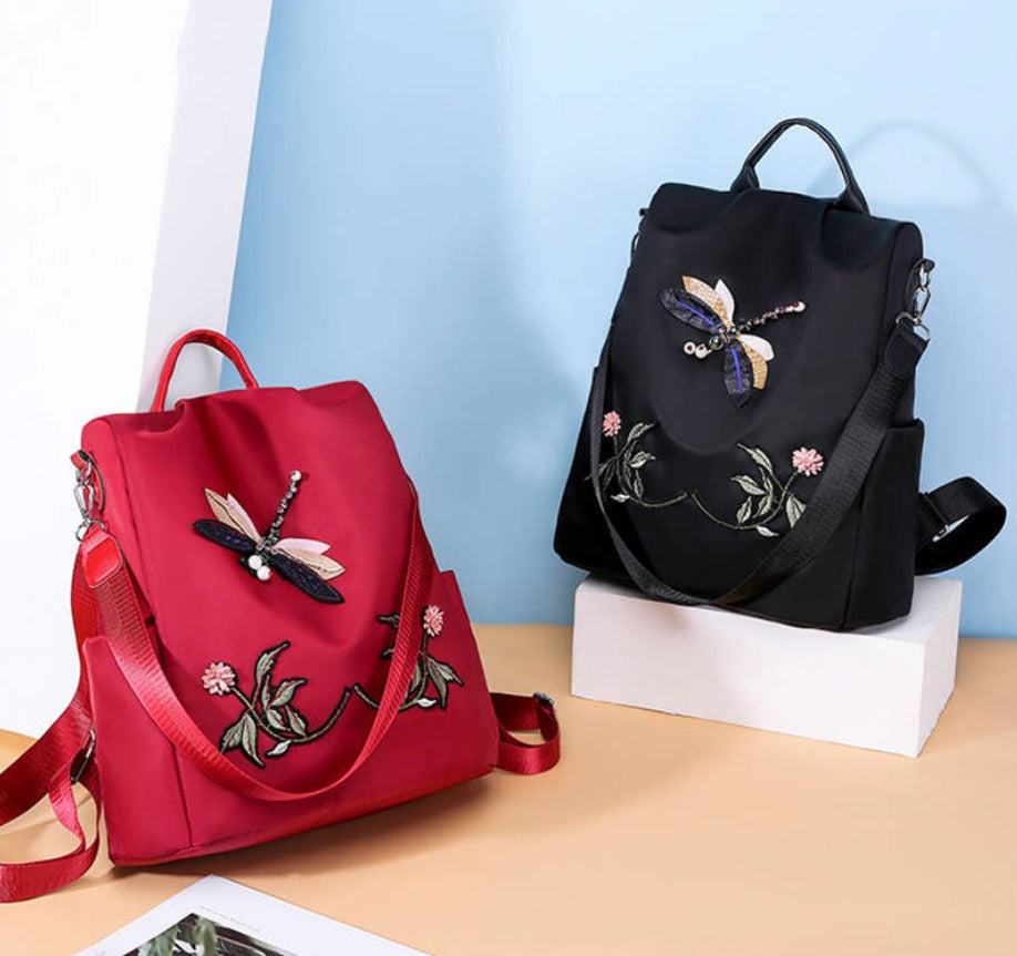 Oxford cloth embroidered backpack