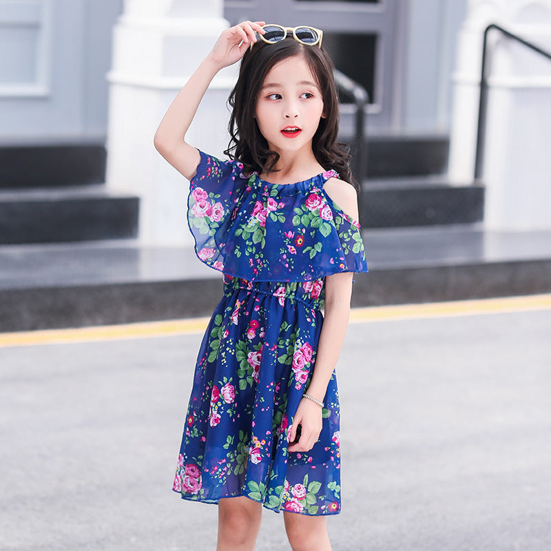 Western-style Little Girl Princess Dress Net Celebrity Children's Dress Fluffy Gauze Skirt