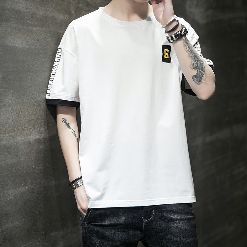 Men's cotton casual short sleeve T-shirt