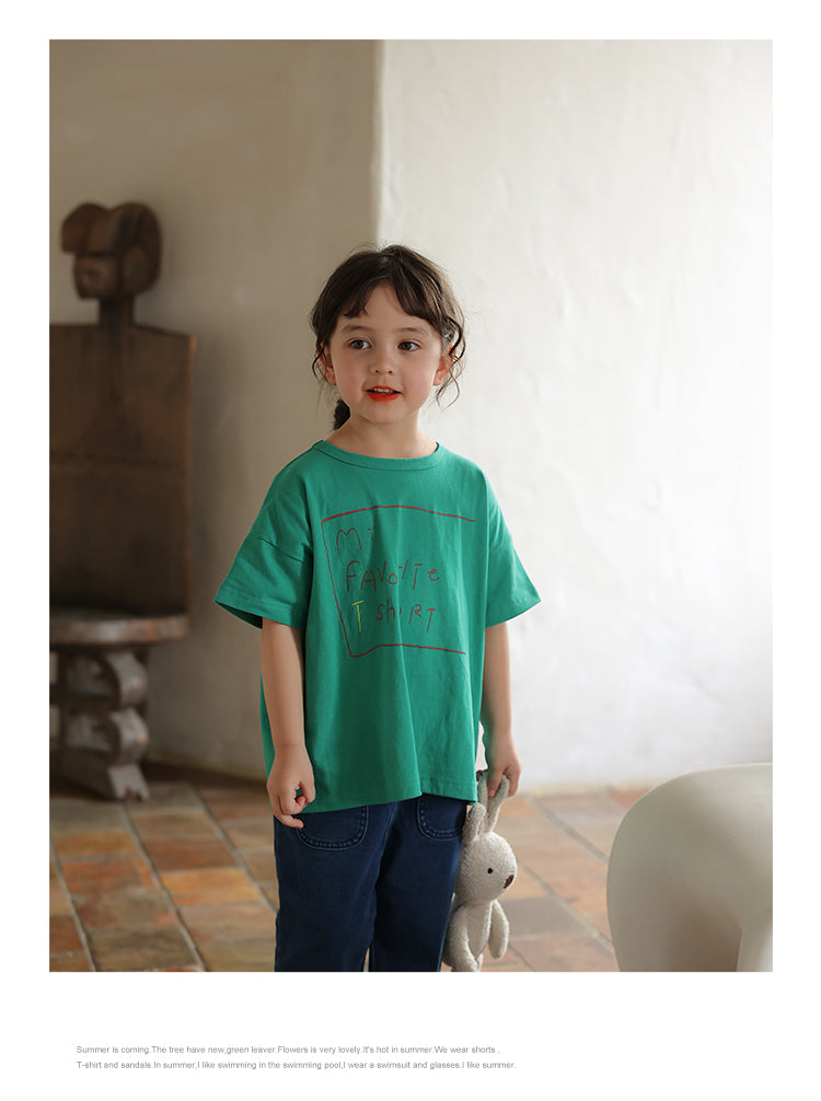 Versatile Cotton Cartoon Short Sleeve T-shirt