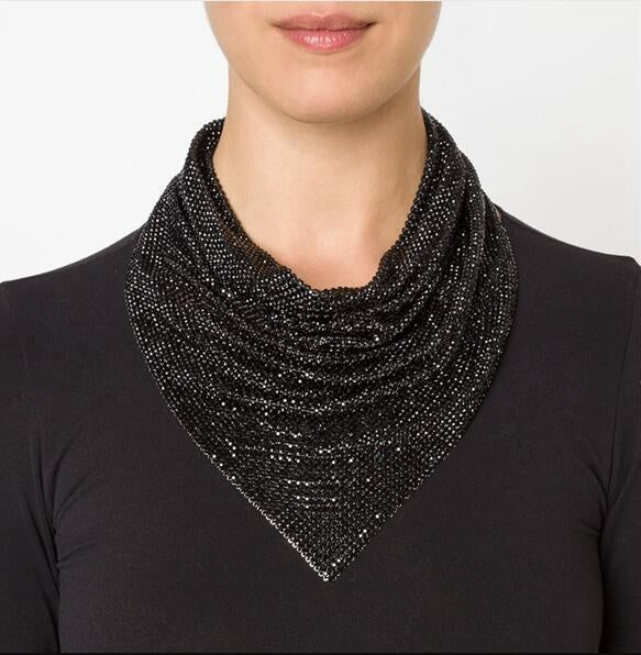 Set of 3 Triangular Scarf Necklace Earrings